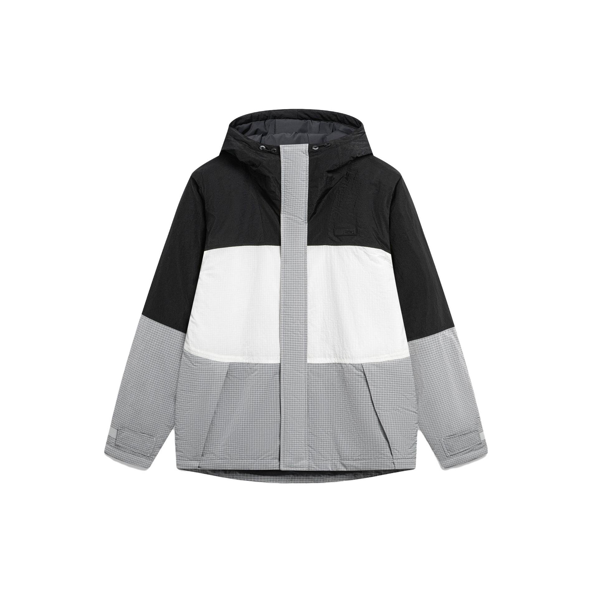 Li Ning Sports Life Collection Puffer Jacket Men s Brick Gray Ivory Black Multicolor AFMT011-6 S