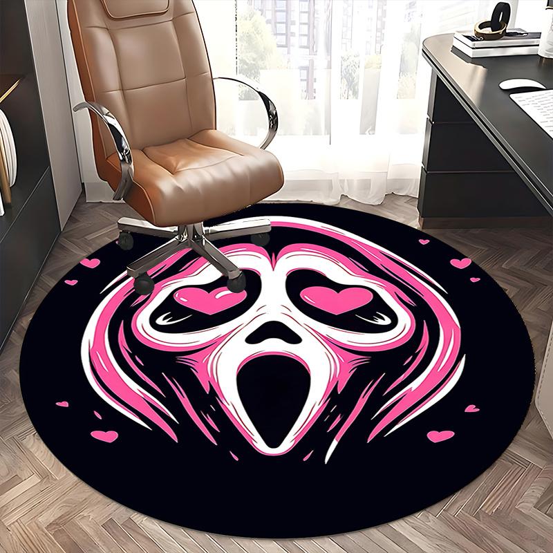 Scream Mask Chair Mat - Round Carpet for Home Decor, Office, Living Room, Bedroom, Gift Idea0273b