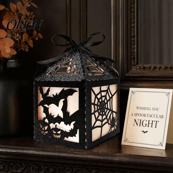 Durable Reusable Props 5Pcs Halloween Gift Box, Bat Decor Candy Container, Trick or Treat Festival Hanging Ornaments Spooky Paper Box for Home, Party