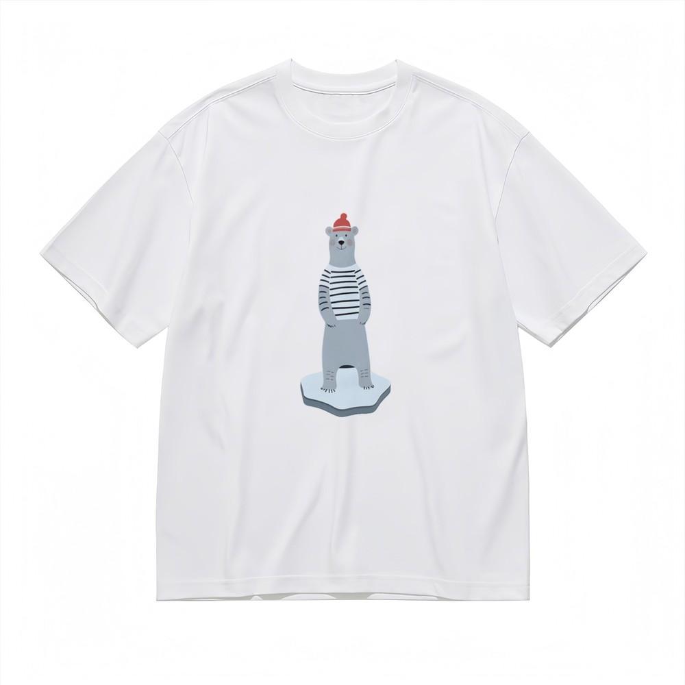 

Men s Soft Breathable All Season Classic T-Shirt Polar Bear On Iceberg Tee S