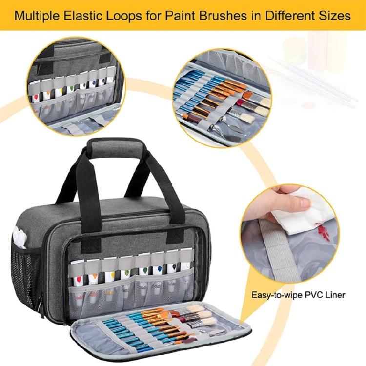 Acrylic Paint Carry Bag Paint Bottle Paint Brush Organizers Carry Case Art Supplies Organizers for Painting Sketching