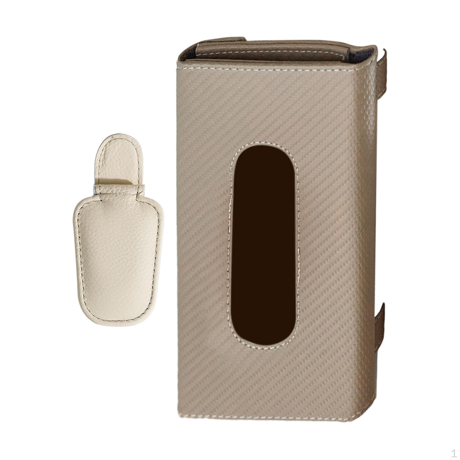 

Коробка для салфеток для солнцезащитного козырька автомобиля, универсальный держатель для салфеток, автомобильный держатель для спинки сиденья бежевый