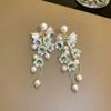 Flower Lovely Tassel Sweet Dangle Earrings Female Earrings Korean Style Ear Drop Pearl Earrings