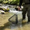 Aluminum Alloy Triangular Foldable Short Handle Fishing Net For Fly Fishing And Stream Use