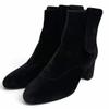 Great Short Boots Black Velor Women 35 G35184 Used