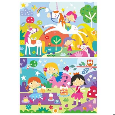 Puzzle - EDUCA - Unicorn and Fairy - 2 X 48 Pieces - Educational Puzzle - Multicolor