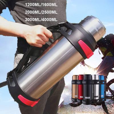 1600-3000ML Μεγάλο Μπουκάλι Θερμός Θερμός Κενού Ανοξείδωτο Ατσάλι Υδρομονωμένο Κύπελλο Θερμού Νερού Με Λουράκι 48 Ώρες Μόνωση