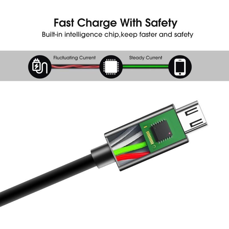 Micro USB Universal Data Cable 1m /2m/ 3m Micro USB Port for Android Phones Standard Head Rechargeable Long Parachute Cables