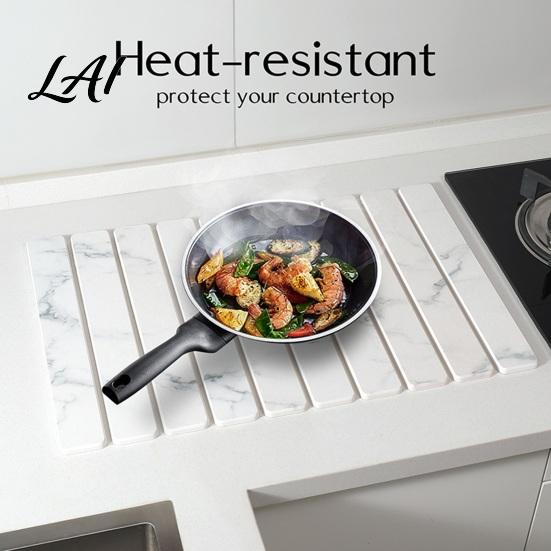Foldable Kitchen Sink Organizer Diatomaceous Dish Drying Mat Collapsible Absorbent Drain Pad Large Capacity Rack Heat Resistant Multipurpose