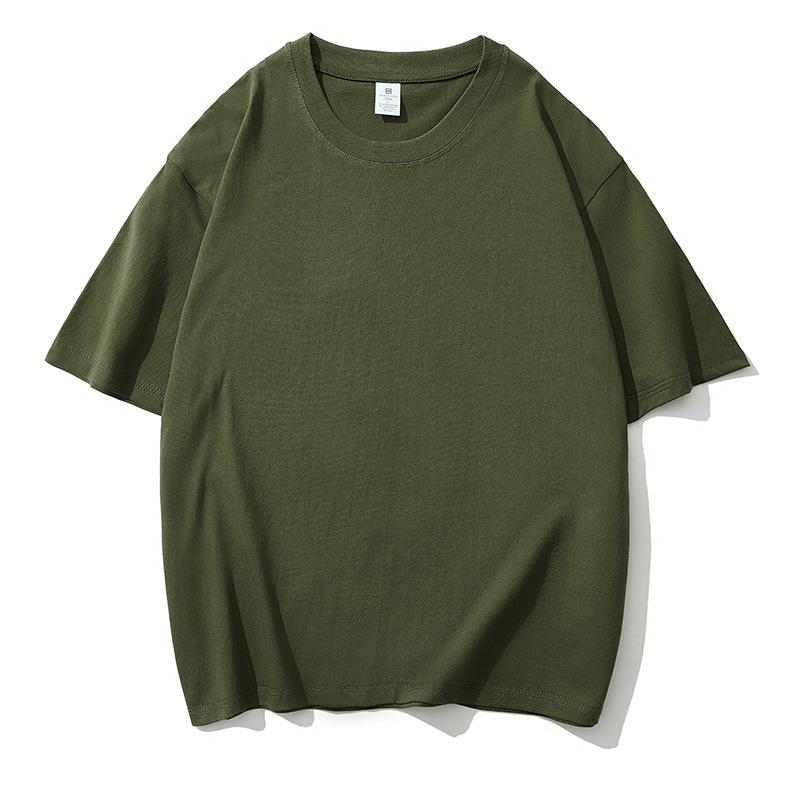 Men s T-Shirt Cotton High-quality T Shirt Men Women Solid Color Basic Casual Clothing Big Size Short Sleeve Black White Top 3XL темно-зеленого 1290₽