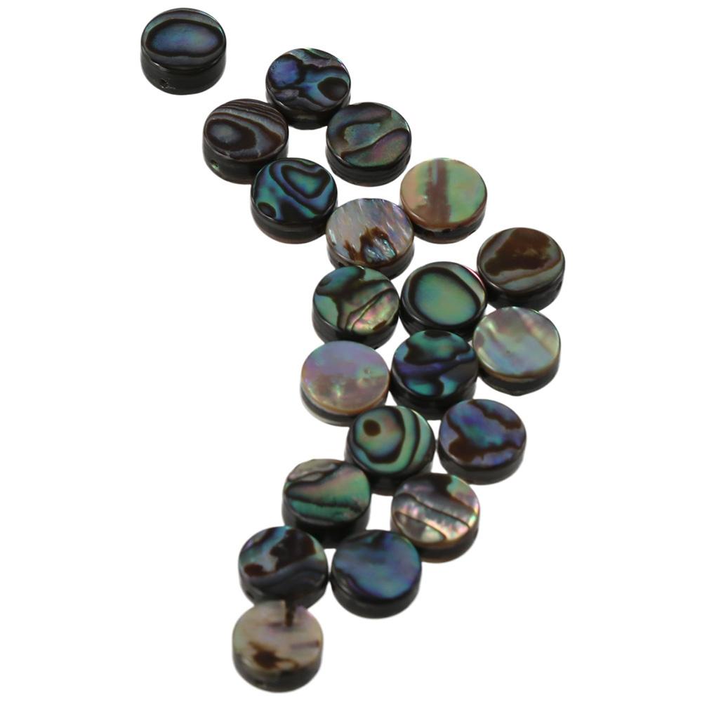 20 Pcs 8mm Natural Abalone Shell Coin Beads Round Shell Retro Flat Round Shell Bulk Beads Loose Beads Charm for Bracelet