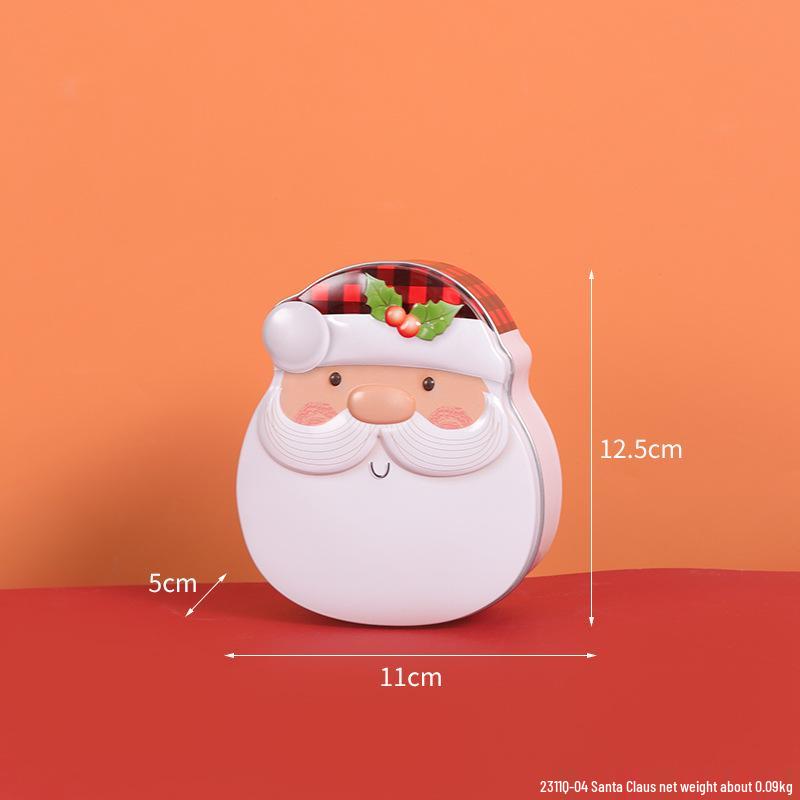 Christmas Gingerbread Man & Santa Claus Tin Cookie and Candy Storage Box