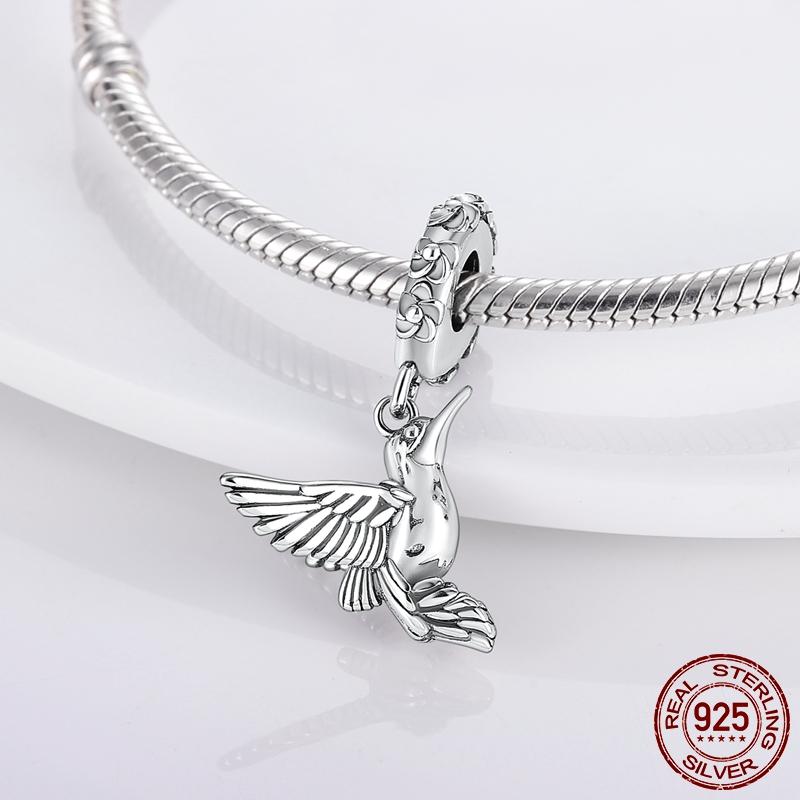 925 Sterling Silver Dinosaur Kočka Psík Psík Žába Ptáček Korálky Ladybug Charm Fit Originální přívěsky Stříbrný náramek 925 Výroba šperků