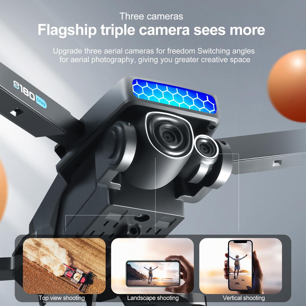 Remote Control Quadcopter for Kids with Camera 8K 3 Camera Brushless Motor Obstacle Avoidance