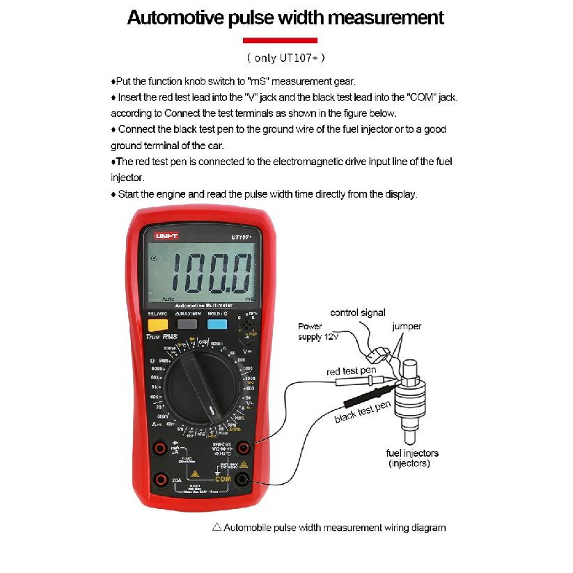 UNI-T UT105+ UT107 Plus Automotive Multimeter with Tachometer Engine Speed RPM VFC Tester Professional Digital Car Multi Meter