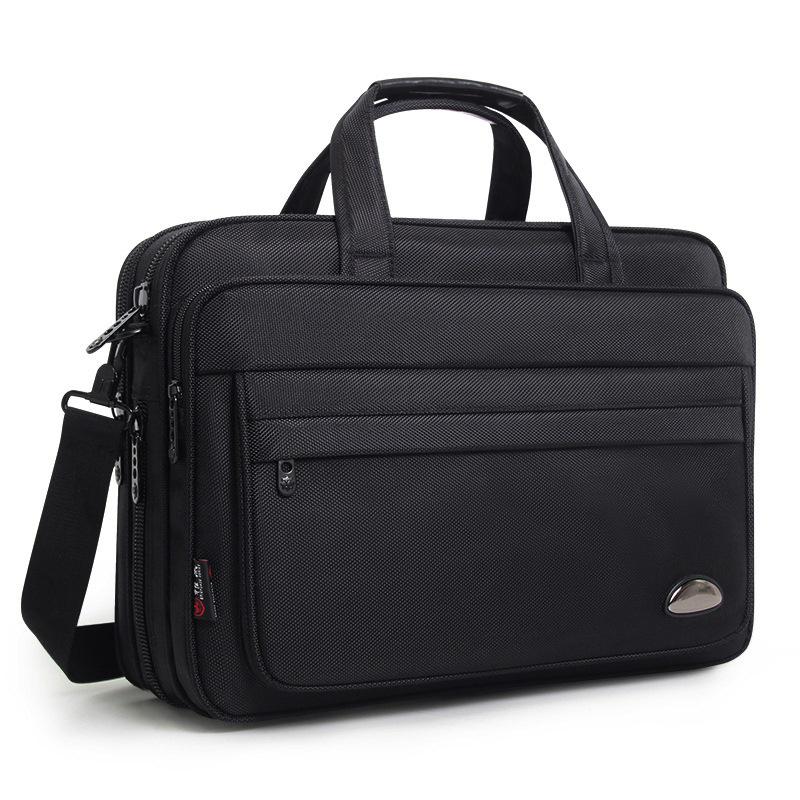 Unisex Water-Resistant Oxford 15.6" Laptop Briefcase - Large Capacity Business Handbag with Shoulder Strap