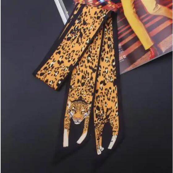 Animals Cheetah Silk Scarf New Bag Scarf For Women Luxury Brand Foulard Women Tie Fashion Head Scarves For Ladies Girls