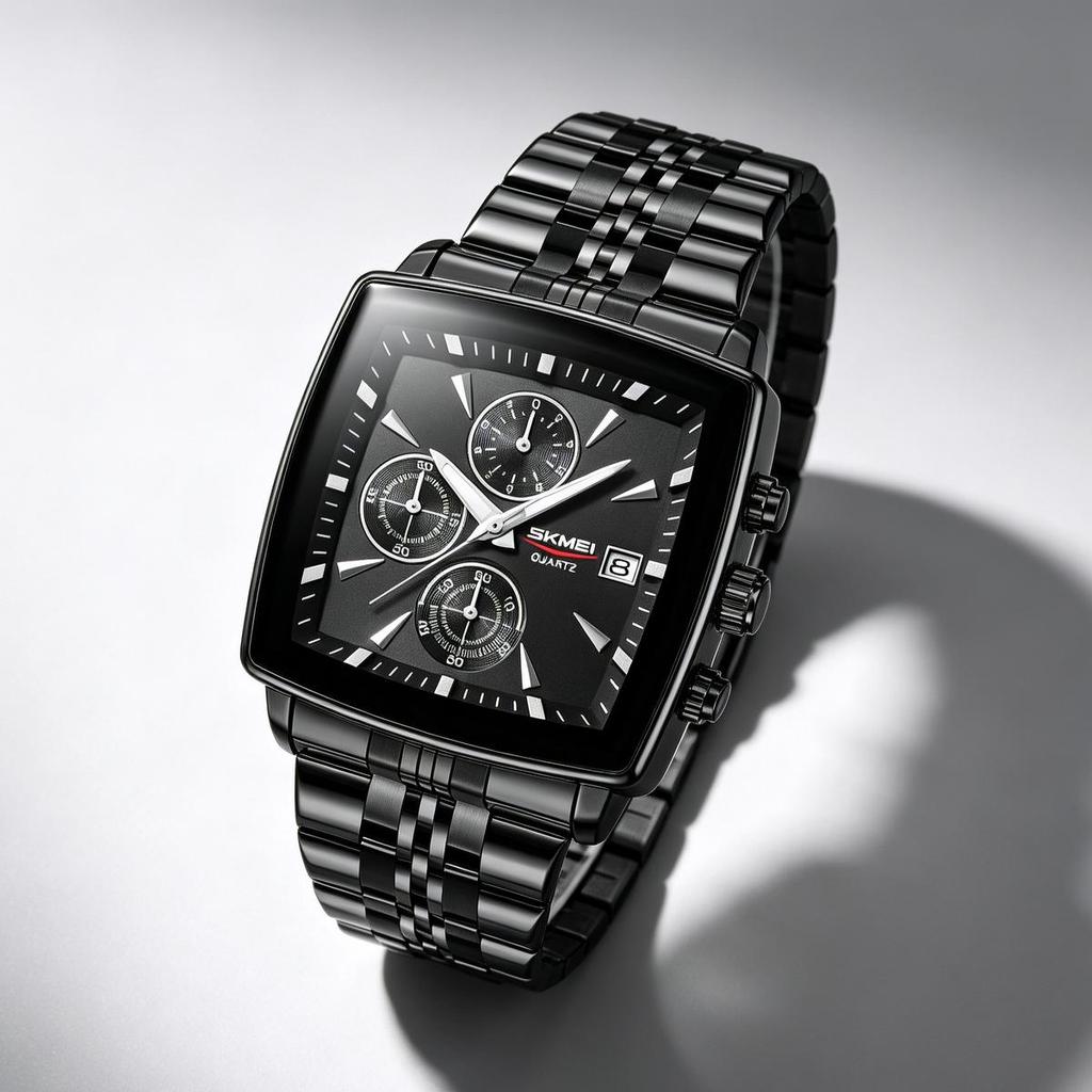 Men's Quartz Watch SKMEI Chronograph Stainless Steel Luminous 2434