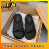 2025 summer new French heightening slippers women's fashion outer wear one word non-slip beach vacation non-slip cool slippers