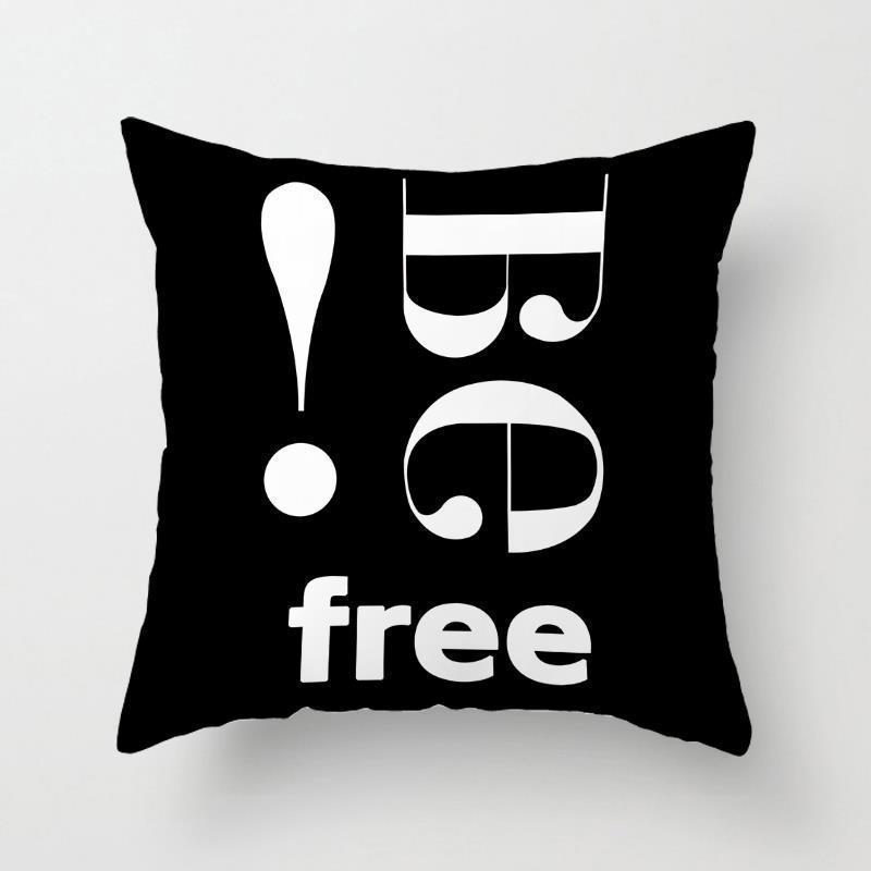 

Чорно-біла подушка для дивана Геометрична подушка Англійська літера Скандинавська подушка для спини Проста подушка з лініями linen-45x45cm double-sided [with pillow core]