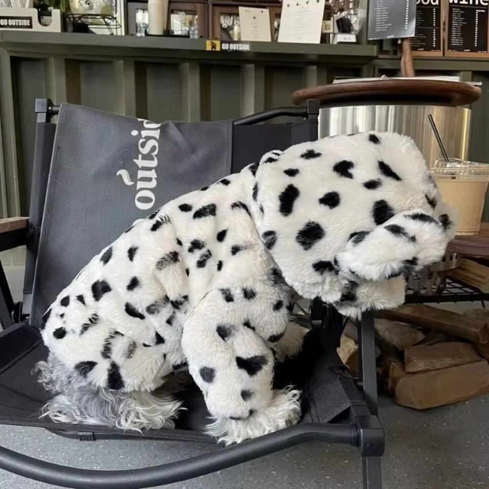 Warm Lining Dog Hoodie Leopard Print Cat Clothes Stylish Dog Sweatshirt Small Dog Breeds