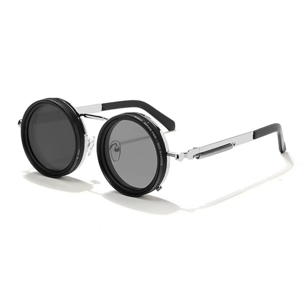Manual Rotating Fishing Sunglasses Round Frame ND Filter Sunglasses Driving