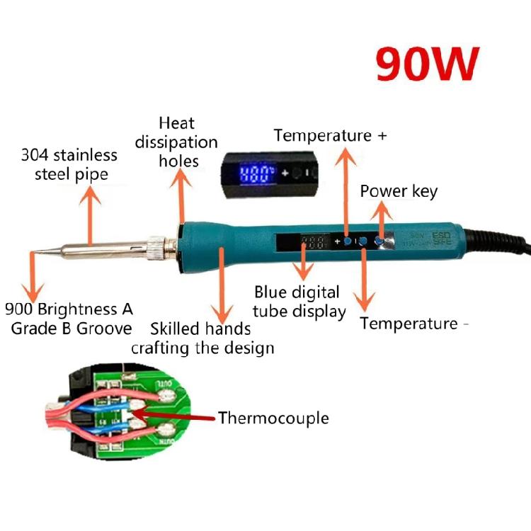 Durability Fast Heating Soldering Iron 90W Adjustable Constant Temperature Digital Control Rapid Heat Welding Tool