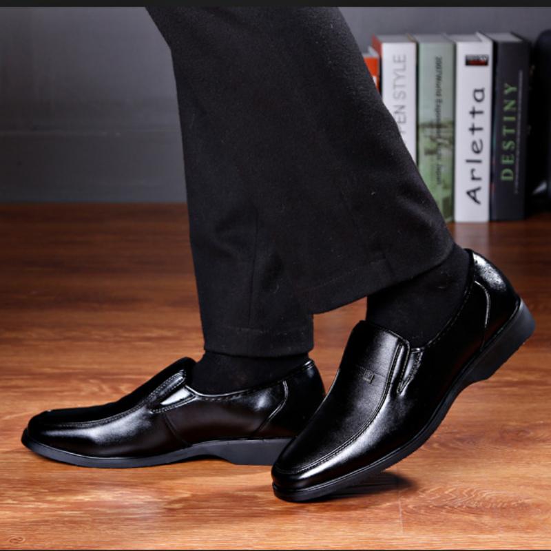 Men'S Leather Shoes Business Formal Shoes British Style Black Casual Leather Shoes For Mens JZ-528