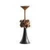 Vintage Iron Art Candlestick: European Retro Nostalgic Ornament for Dining Table or Living Room Decor.