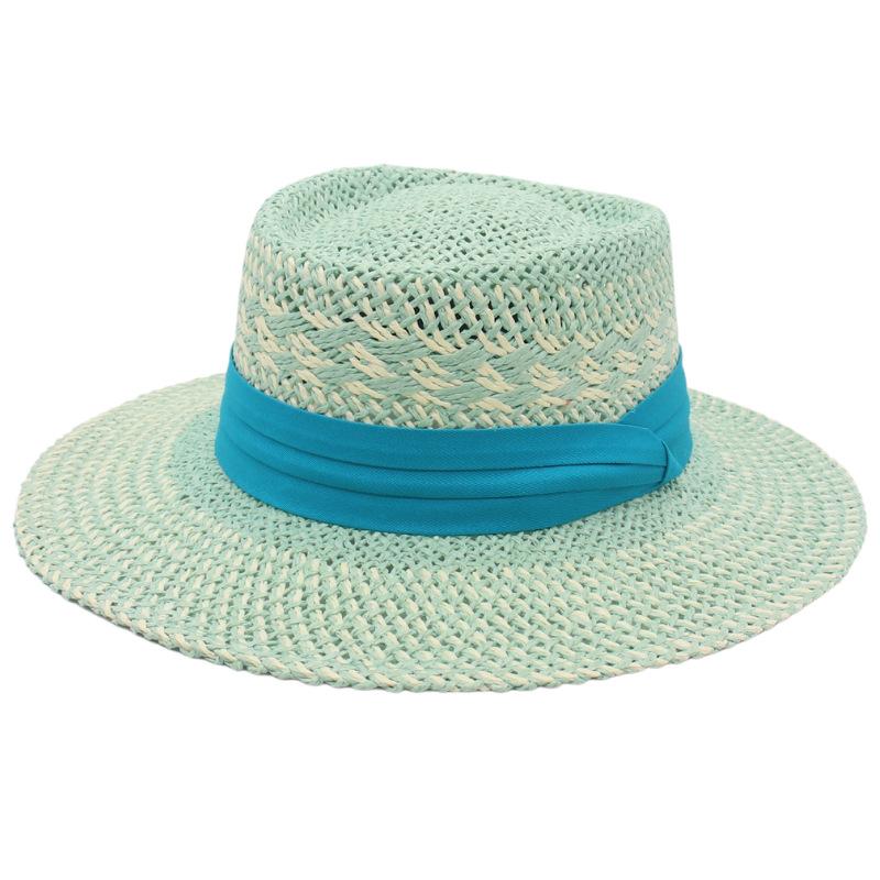 

Summer Hard Encryption Straw Hat Women Internet Celebrity Three-Fold Ribbon Clothing Wear French Sunscreen Eaves Handmade Top Hat one size fits all