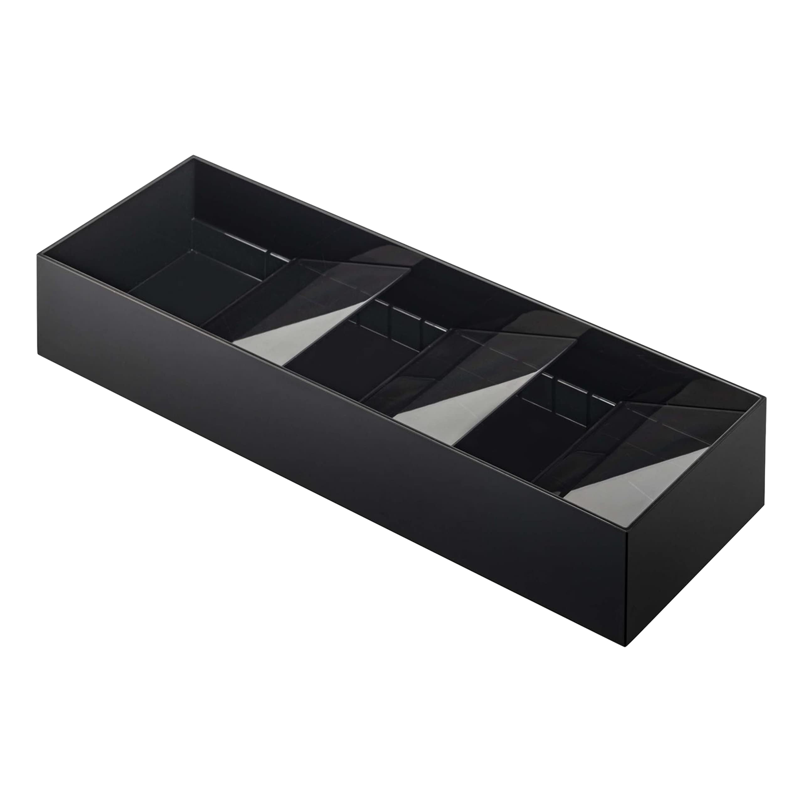 Yamazaki 3D Diagonal Cutlery Case Black Approx W35 x D12 x H55cm Tower Design with Easy-Access Diagonal Dividers 5414 5580₽