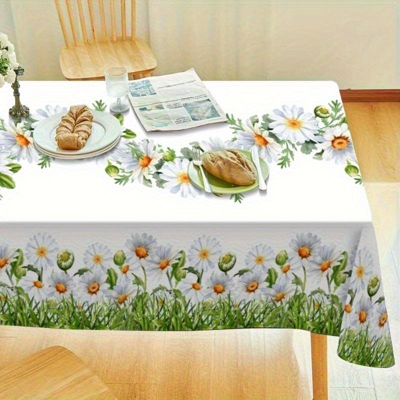 Tablecloth with daisy flower pattern - polyester fabric tablecloth padXY