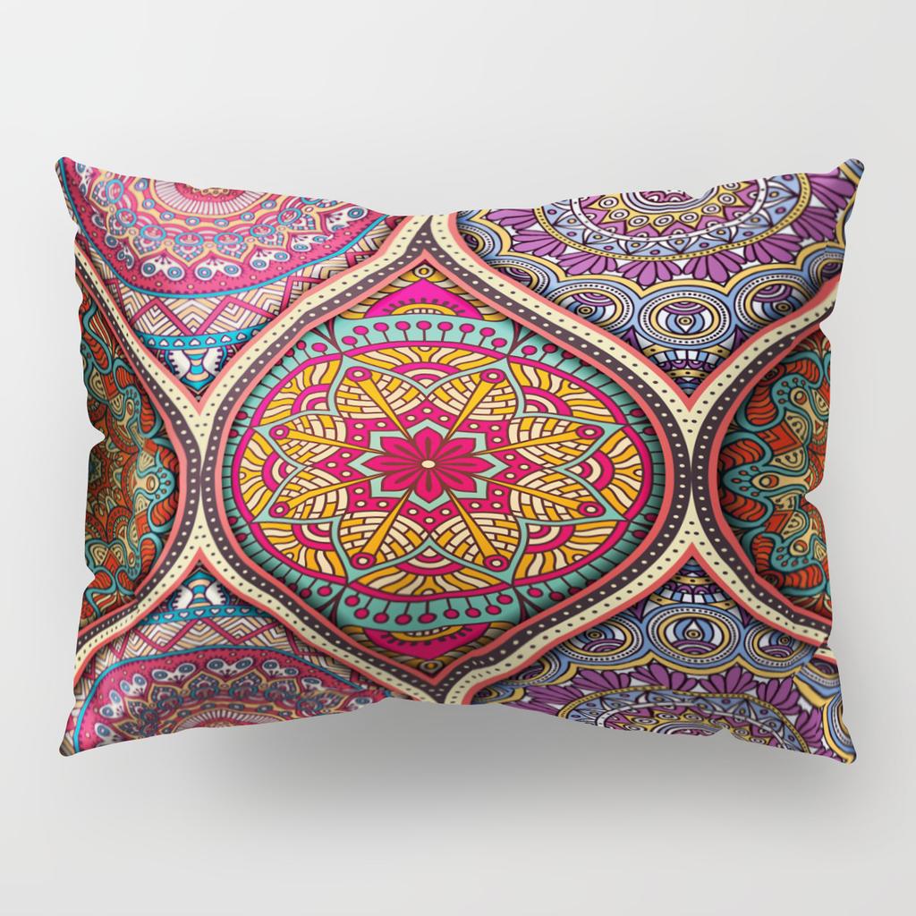 Retro Ethnic Style Pillow Cover Single-Sided Polyester Car Cushion Cover Bohemian Pillow Cover Waist Pillow Cover
