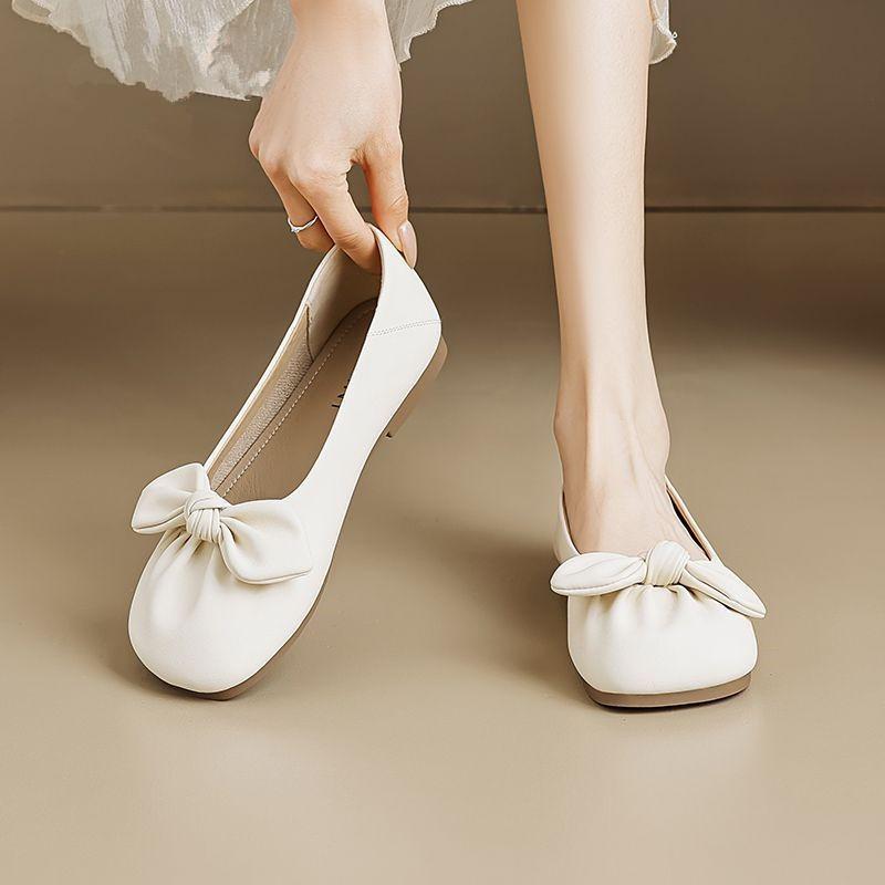 Great Good To Wear Bow Mary Jane Shoes Women's Autumn 2025 New One-pedal Soft-soled Shoes Ballet Flat-soled Shallow-mouth Single Shoes