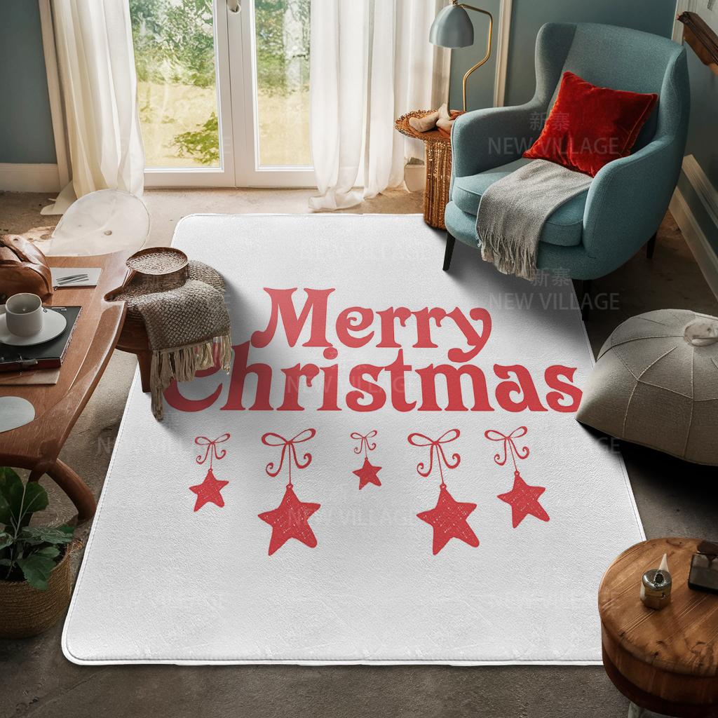 House Entrance Carpet Home Door Mat Living Room Bath Foot Bathroom Non-slip Water Absorption Rugs Bath Merry Christmas Winter
