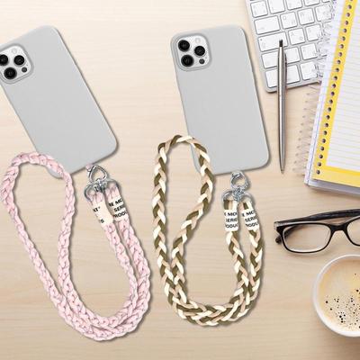 Phone Lanyard Detachable Adjustable Necklace Lanyard For Mobile Phone Neck Clip Snap Hanging Three-strands Rope Outdoor Supplies