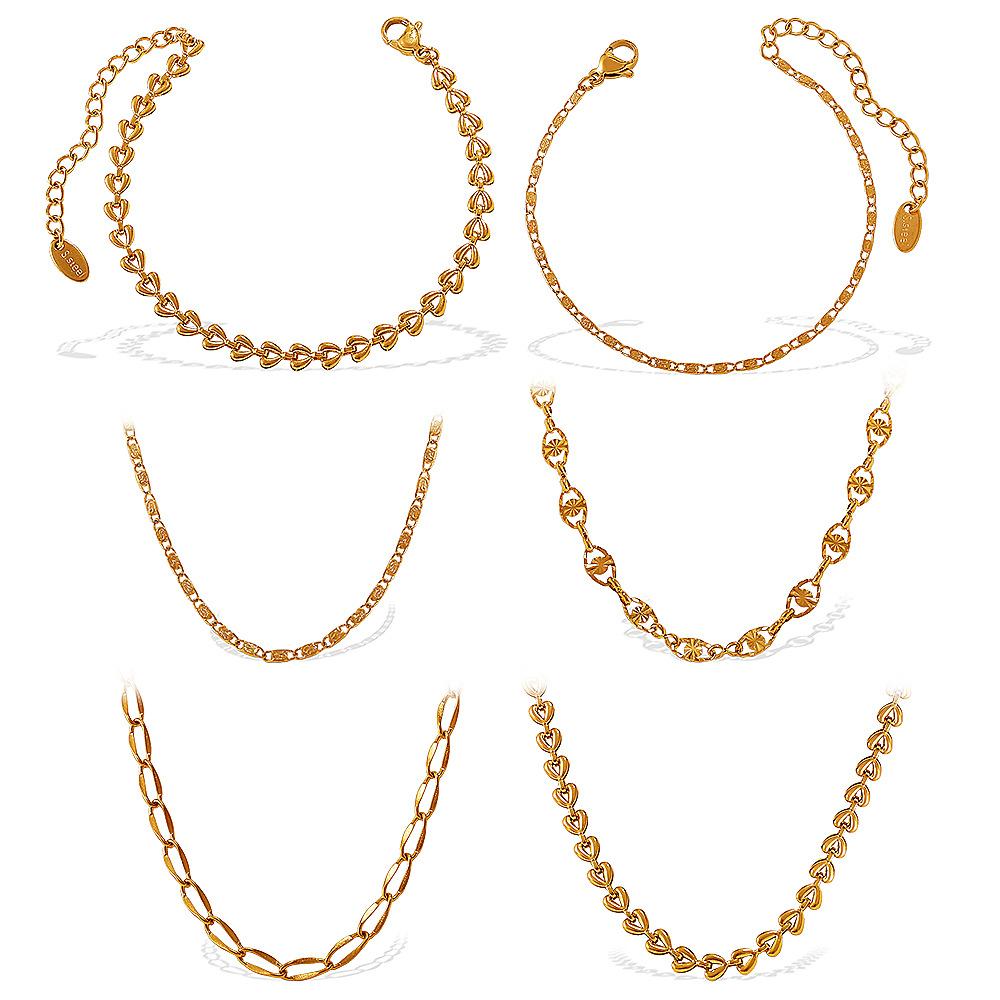 Designer Small Banana Geometric High Sense Women's Necklace Clavicle Chain Stainless Steel Gold Plated Jewelry