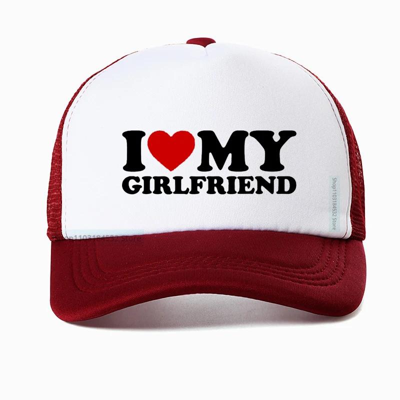Ich Liebe Herz Meine Freundin Baseballkappe hohe Qualität Golfhüte Geburtstagsgeschenk cool Netz Atmungsaktiv Truckerhut Kappe