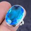 Swiss Blue Topaz Gemstone Handmade 925 Sterling Silver Ring Size 7.5 A2f94