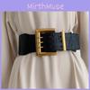 Trendy Black Wide Waist Belt For Women Comfortable Elastic Faux Leather Style