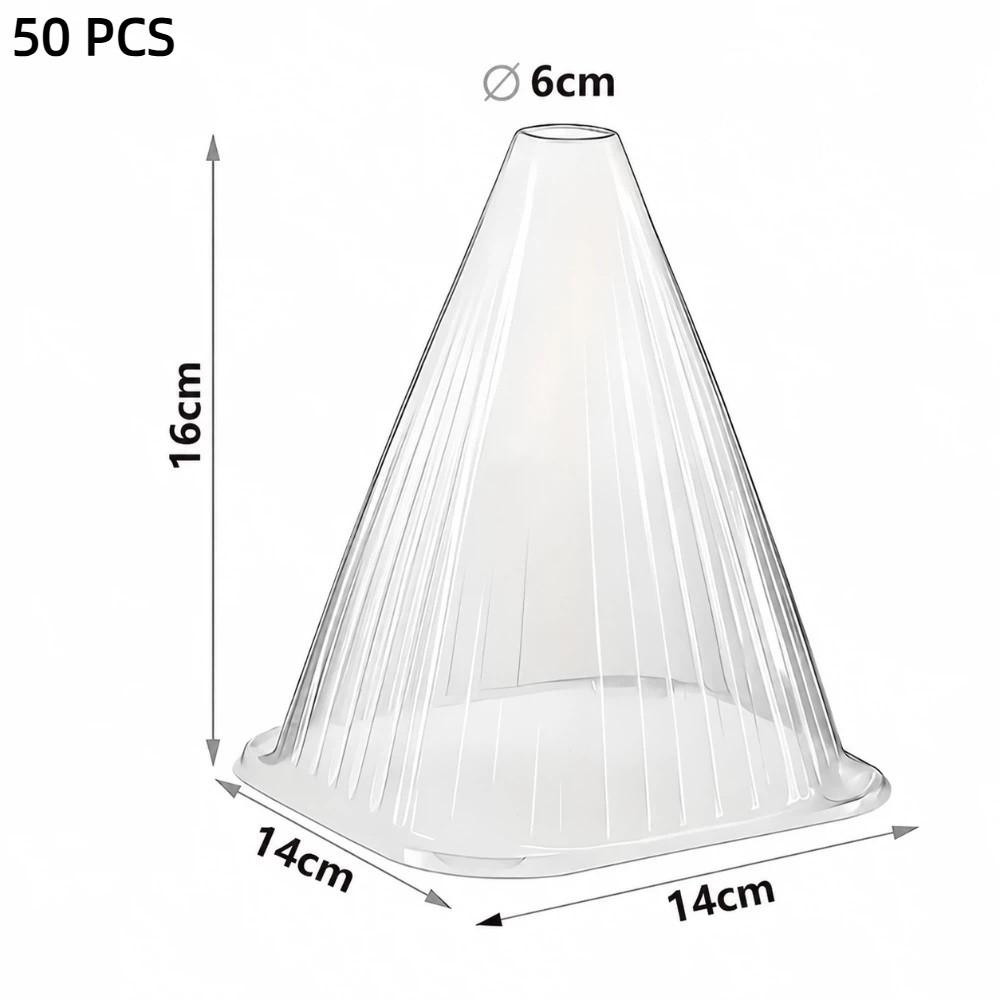 50pcs Plastic Plant Protection Cover Transparent Plant Bell Covers  Protecting Plants S