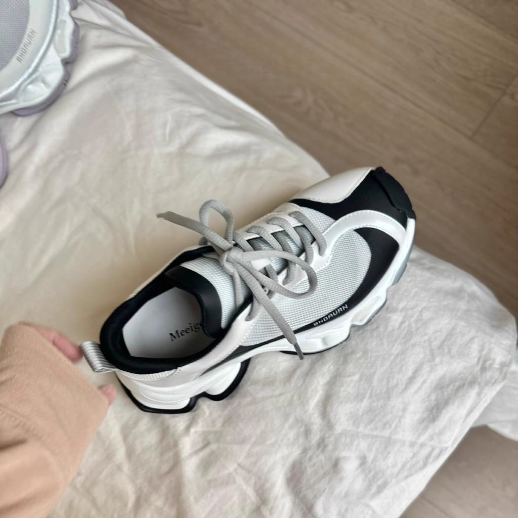 New Futurism Fluid Light Luxury Dad Shoes Women (Airbag Outsole) 5cm Height Increase Comfortable Spring and Summer Mesh
