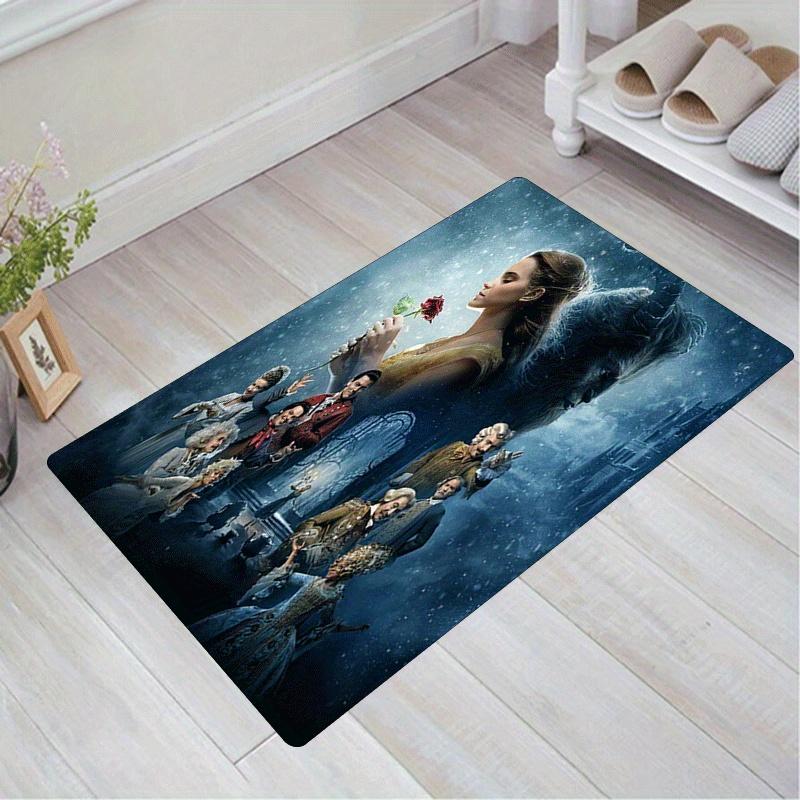 

1pc Beauty and The Beast Character Rug Anti Slip, Non Shedding, Ideal for Living, Bedroom & Laundry Handcrafted Home Decor 60cm by 90cm