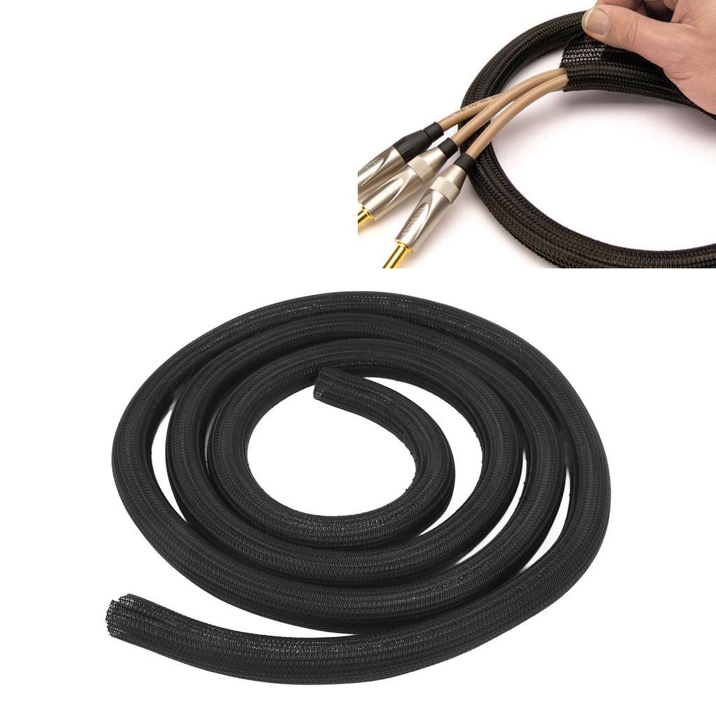 10FT Split Wire Loom Tubing Black 25MM Self Rolling High Temperature Resistance Sleeves For Automoti