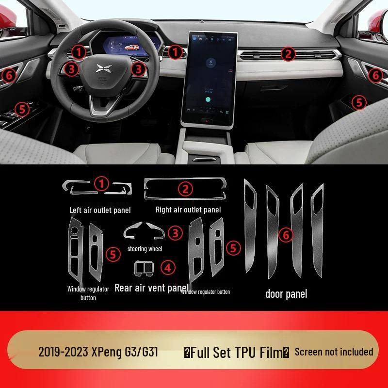 Xiaopeng G3I Interior TPU Protective Film for Console and Dashboard