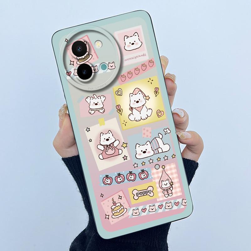 Case For Vivo Y38 Y58 T3X 5G Cute Panda Sweet Girls Silicone Soft Back Cover for VivoY38 VivoY58 5G Bumper Protective Casing