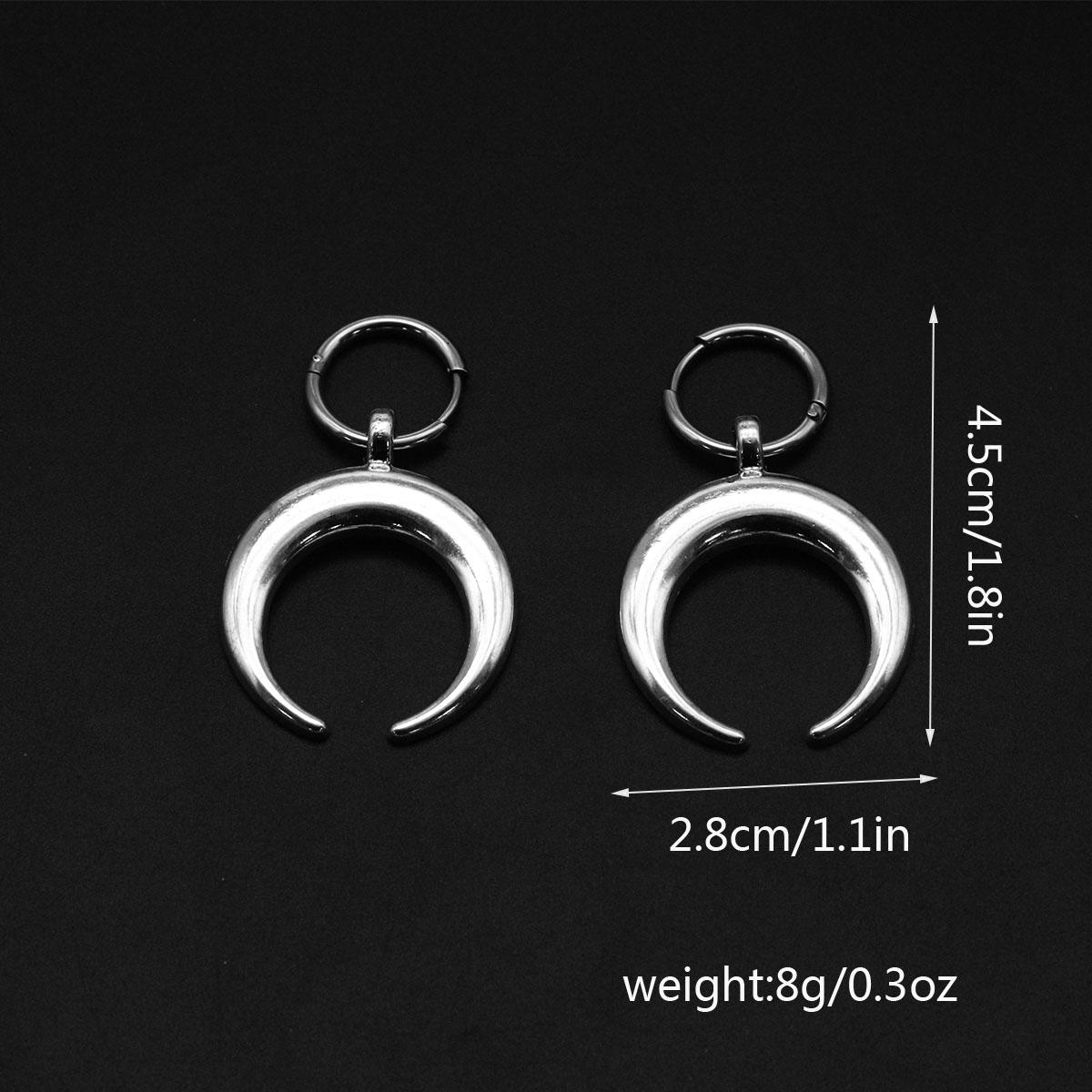 Винтажные готические серьги-кольца в стиле хип-хоп с подвеской в ​​виде Луны — фото 6