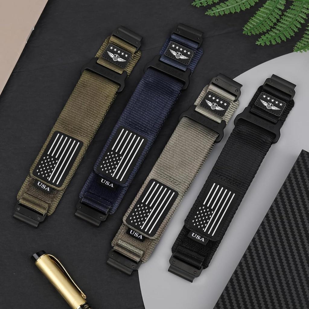 Rugged Nylon Bands for Garmin Fenix 7/Fenix 6/Fenix 5/Fenix 8 E 47mm/5 Plus/6 7 Pro Band for Men,Quickfit Sports Strap Fabric Smartwatch Wristband