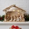 Cartoon Christmas Nativity Scene Figurines Hand-Painted Resin Decor Set for Holiday Home Decoration Gift