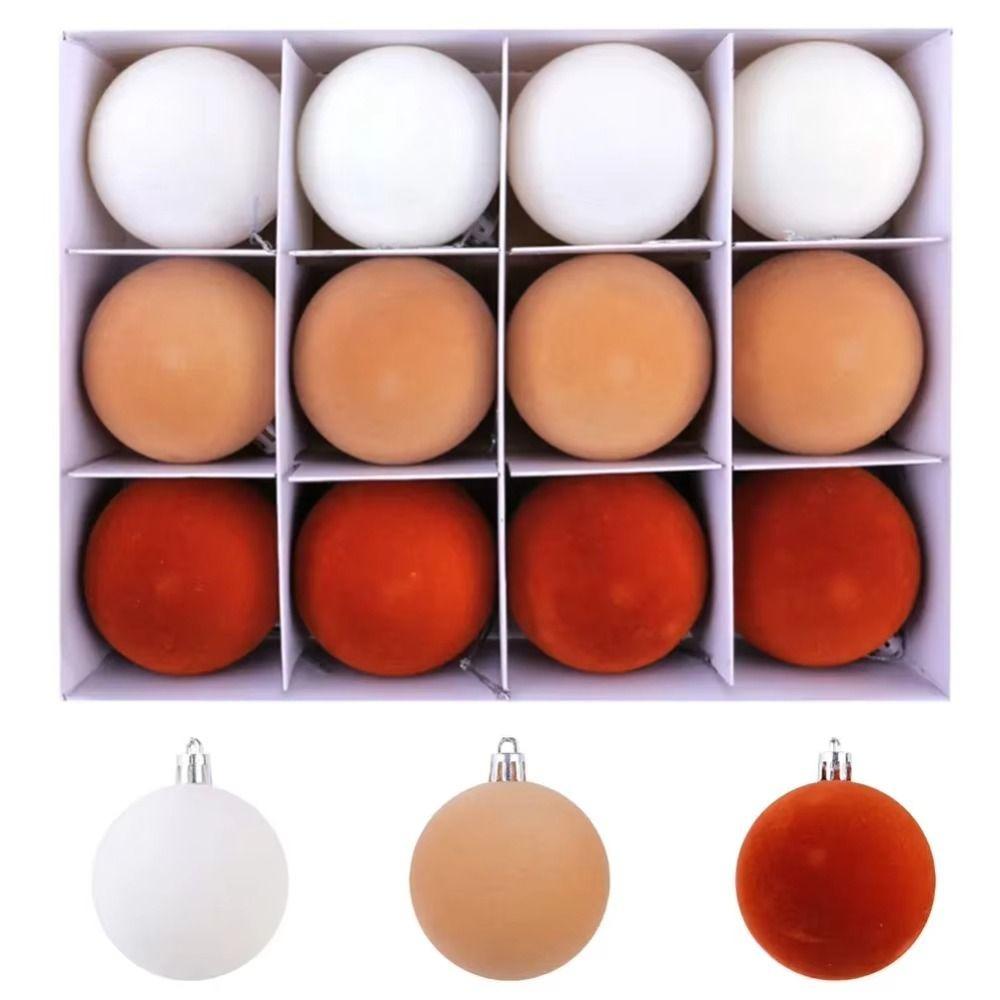 Velvet Christmas Balls Shatterproof Hanging Ornaments Festive Decorative Balls Holiday Party